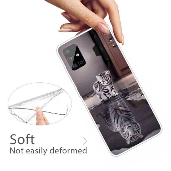 Deco Samsung Galaxy A51 skal - Katt Och Reflektion multifärg