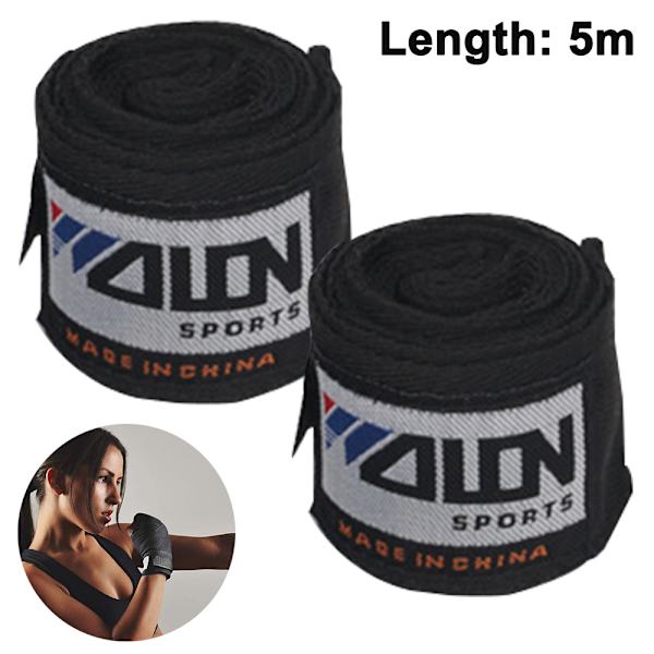1 par professionella handlindor semi elastiska handlindor med tumögla för boxning, MMA, Muay Thai och andra kampsporter