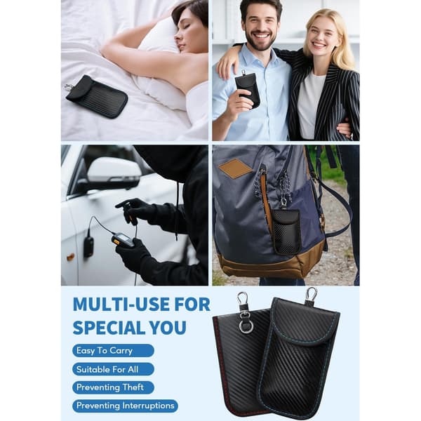 Key Fob Protector Case 2-pack RFID Signal Blocking Key Fob Protector Bag Car Anti-theft Cage