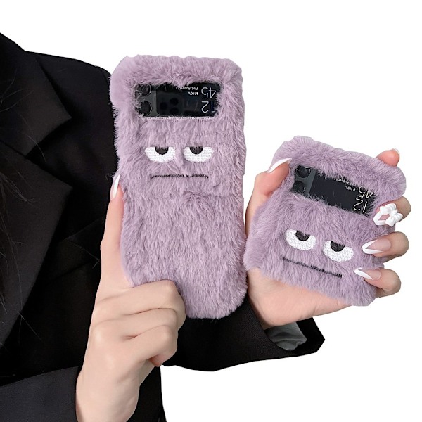 Skyddande Fluffigt Skal - Samsung Galaxy Z Flip 4 Lila