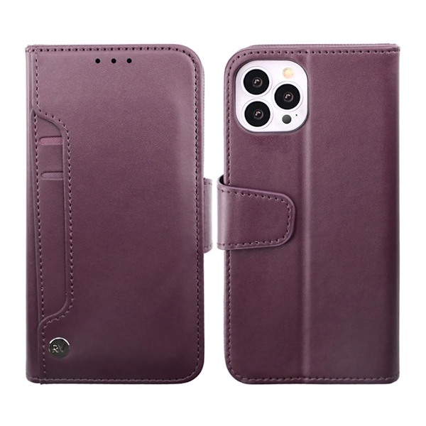 iPhone 14 Pro Max Plånboksfodral Extra Kortfack Rvelon - Lila Lila