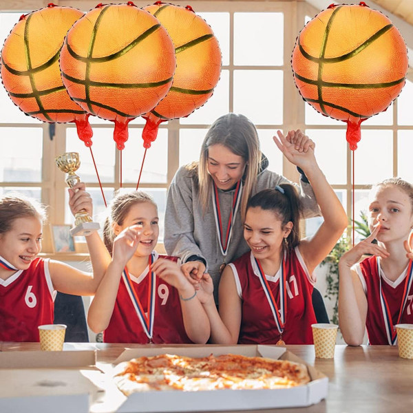 Paket med 15 sportballonger basket, 18 tums basketdekoration för basketfestdekoration, födelsedagsvärldsspel sporttemafest,