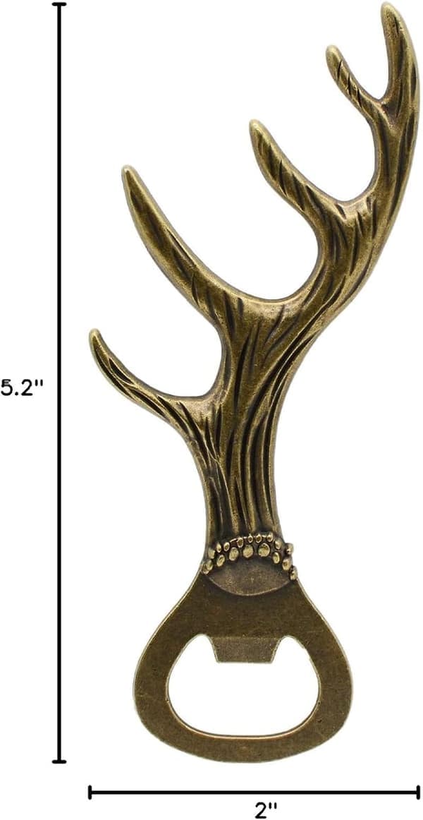 This alloy bottle opener, shaped like a deer antler, is suitable for home kitchen and bar use and also makes an excellent gift.
