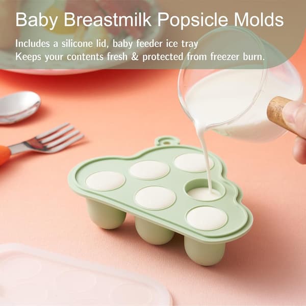 Babyfrugtføder med ispindeform, velegnet til babyer i alderen 3-12 måneder, en bidelegetøjsgave til babyer (grøn).