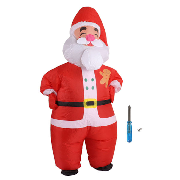 Uppblåsbar juldräkt rolig uppblåsbar jul festdocka kostym för 150‑190cm vuxen cosplay stort huvud tomte
