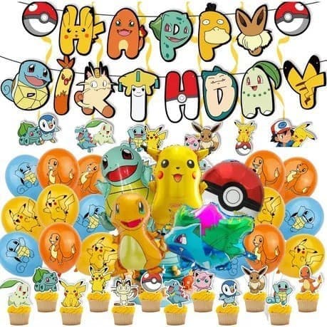 Jordbærtema Gratulerer med dagen festtilbehør De 39 Pok é mon bursdag 39 Pok é mon Birthday