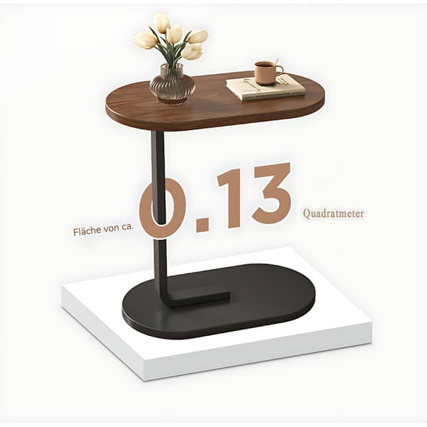 C-formet sidebord, 360° drejeligt