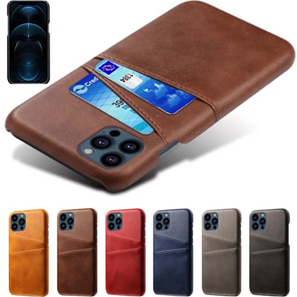 iPhone 13 Pro skal korthållare - Brun Brown