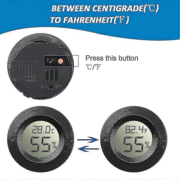 10-pack Mini Hygrometer Termometer Mätare Digital LCD-display för Växthus Plantskola Reptilinkubator (Fww)