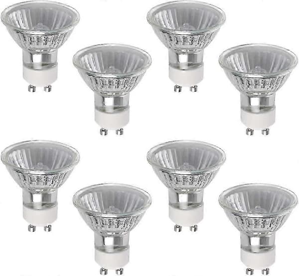 2025 GU10 50W Halogen Bulb, 8-pack GU10 Halogen Spotlight, 220V, 2800K Warm White, Dimmable GU10 Halogen Bulb_Super Gift