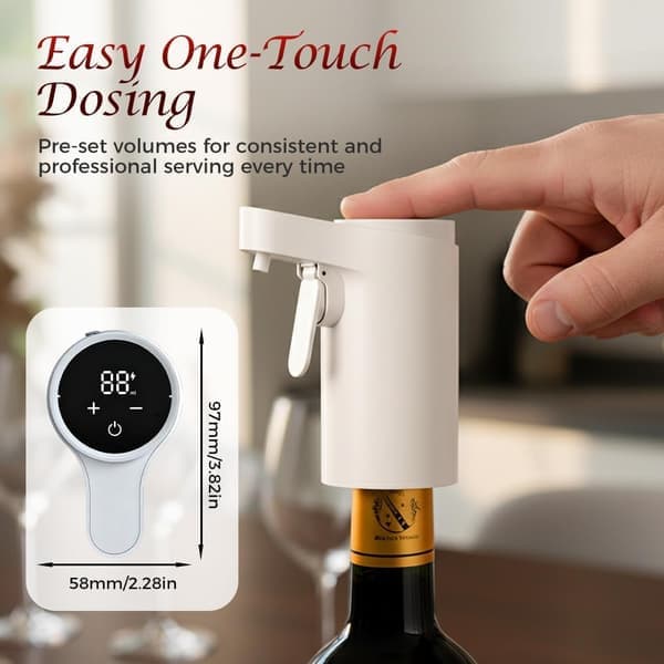Electric Wine Decanter with Air Pump, USB Rechargeable Automatic Wine Decanter, Adjustable Dosing Smart Whiskey Pourer