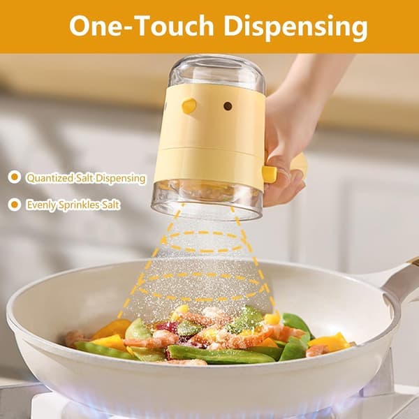Yellow Refillable Salt and Pepper Shaker - 3oz Cute Kitchen Shaker, Decorative and Practical Spice Dispenser for Cooking