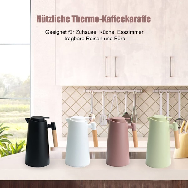 1L vakuumkolv, glas termoskolv, dubbelväggig vakuumkaffekanna tekanna, termoskolv för kaffe, te, vatten, dryck