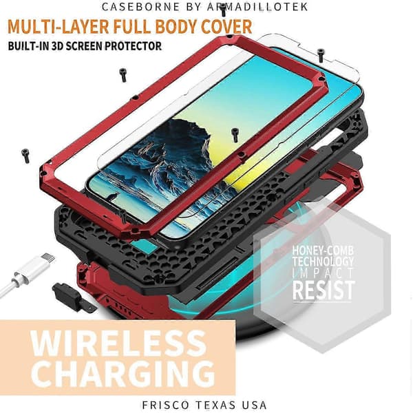 For Galaxy S22 5G R-JUST Sliding Camera Metal + Silicone Holder Phone Case