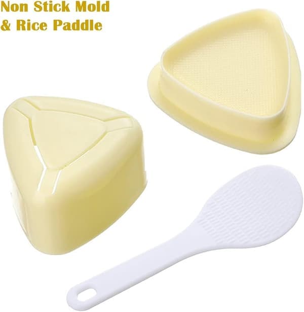 Rice Ball Molds 2-piece Rice Ball Mold Set Triangular Sushi Maker Press (Large and Small) Non-stick Sushi Rice Making Kit
