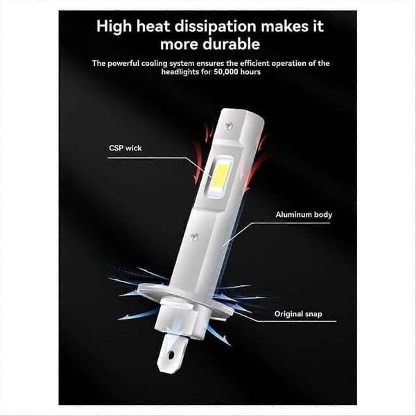 2st H1 LED-strålkastarlampor 12V 6500K