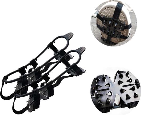 Ispigger for sko – 24 pigger for trekkraft når du går på snø og is – Størrelse L (EU 41-44) – Svart