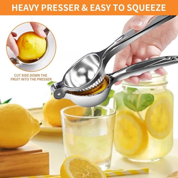 Manuel Juicer, Multifunktionel Juicer, Citronpresser, 2-pak, Til Citroner, Appelsiner & Mere, Rustfri Citruspresser, Limepresser