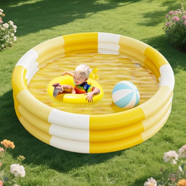 Oppustelig børnepool oppustelig børnepool småbørnspool til sommervandfest have Yellow