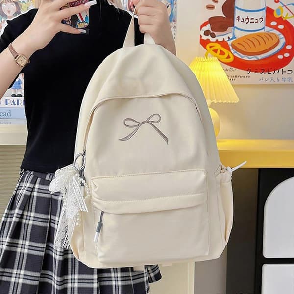 Studie skoletasker Rejsetasker Store kapacitet afslappede dagtasker Japanske stilarter tasker Sløjfer tasker Sort Black