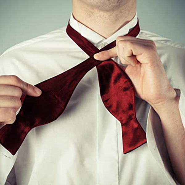 Herr Solid Bowtie Vävda Självbindande Fluga Smoking & Bröllop Fluga Svart