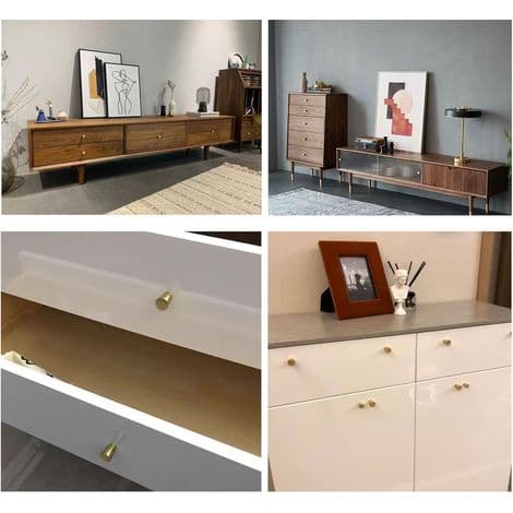 Gold drawer knobs, modern round furniture handles, gold metal cabinet knobs, small door knobs, 20x23mm