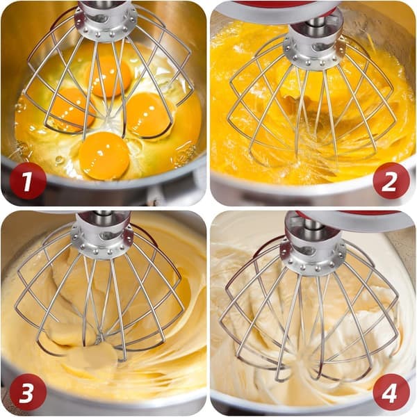 Visp/visptilbehør i rustfritt stål for KitchenAid 5QT lift-style og 6QT kjøkkenmaskiner. Eggvisp i rustfritt stål.