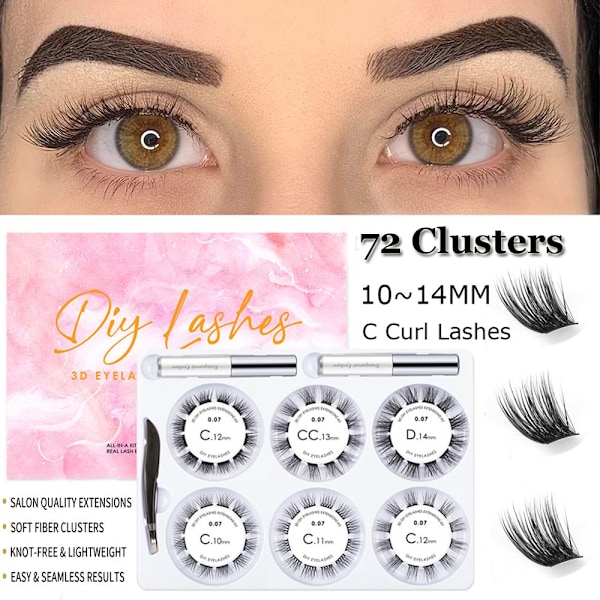 80 Clusters DIY Eye lash Extensions Kit 3D Individual 01(80 Clusters)