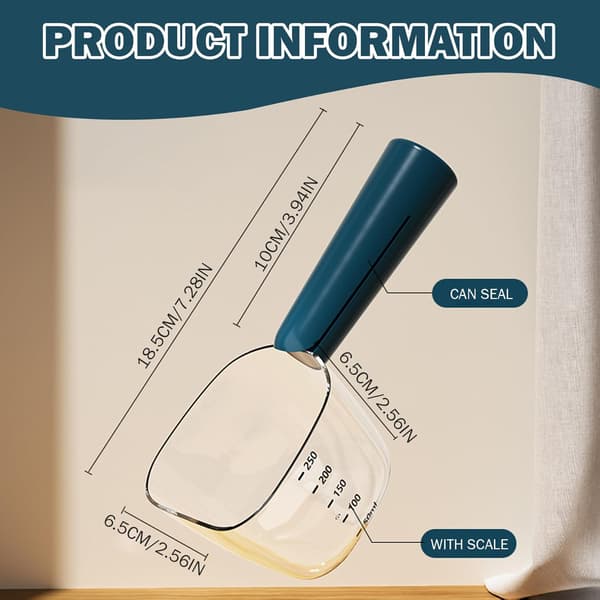 Målebæger til hundefoder med vægt, præcis skovl til kæledyrsfoder med hundeposeklemmer, udendørs rejser, opbevaring.