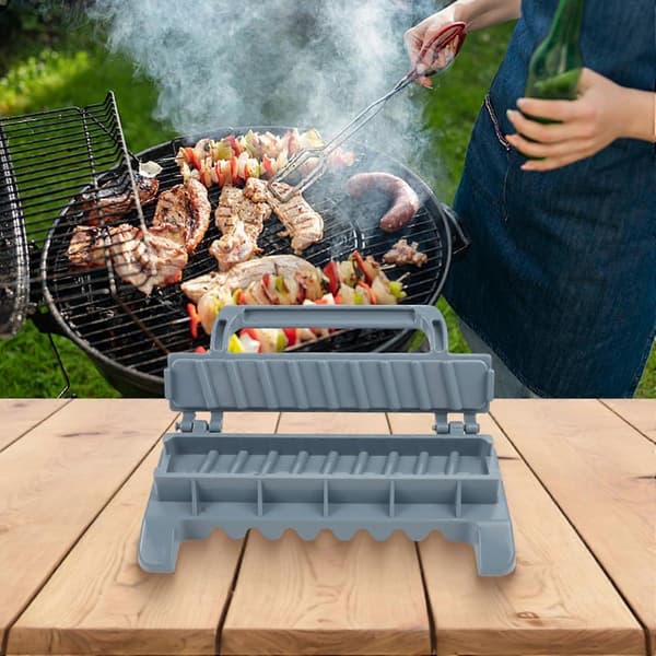Bærbart foldbart Kebab Maker Værktøj til Udendørs Genanvendelig Plast, Kompakt Design, Kebab, Grillværktøj