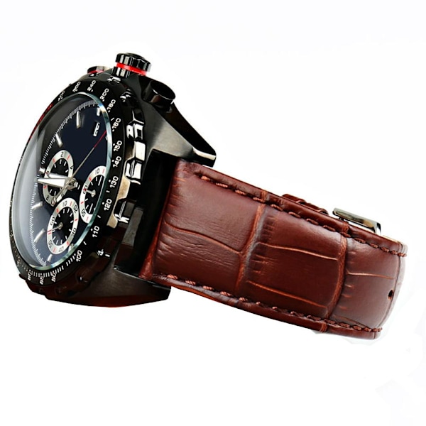 Stilsäkert Vintage-Design Klockarmband i PU-Läder Brun 12mm Brun 12mm
