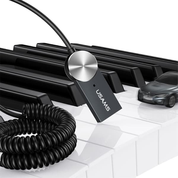 USAMS A2DP Bluetooth 5.0 AUX-äänimusiikkivastaanotinsovitin, musta