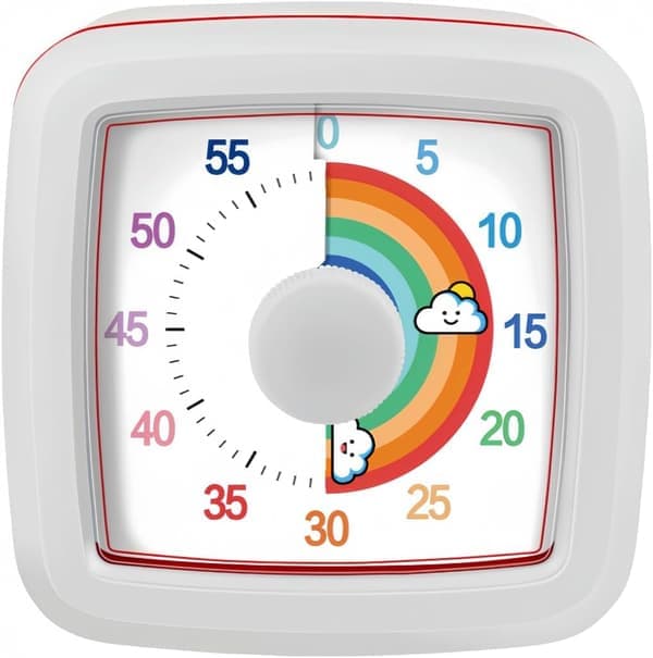 Visuel timer til børn og voksne, 60-minutters nedtællingstimer til klasseværelset, køkkenet, kontoret, Pomodoro-timer til tidsstyring for småbørn med ADHD
