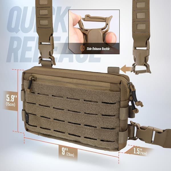 Tactical Chest Rig Bag for Men Running Bag with Front Loop Recon Chest Rigs for Outdoor Hiking EDC