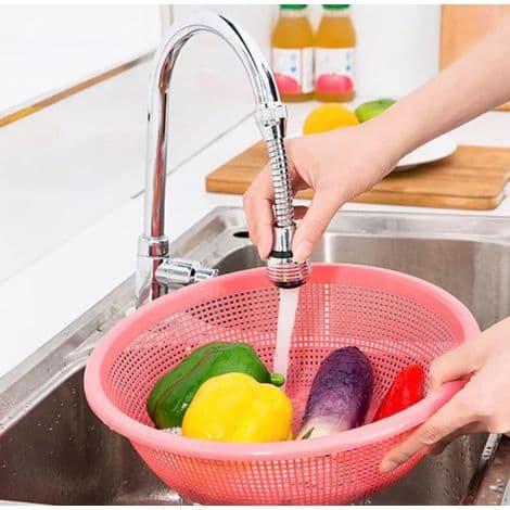360° Flexible Faucet Extender with Aerator for Sink - 2 Spray Patterns