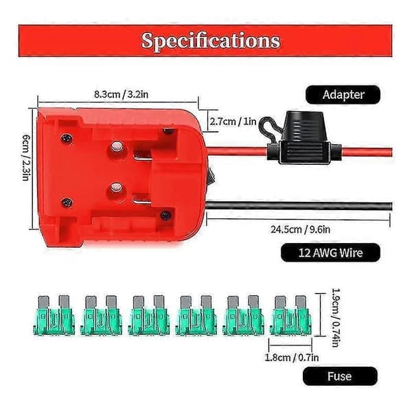 Power Wheels-adapter kompatibel med M18-batterier, Power Wheel-batteriadapter til M18 18v-batteri