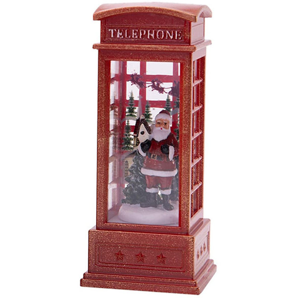 Jul Telefonkiosk Ljuslykta Jul Snöande Lykta För Julbord Vardagsrum Studie Dekoration