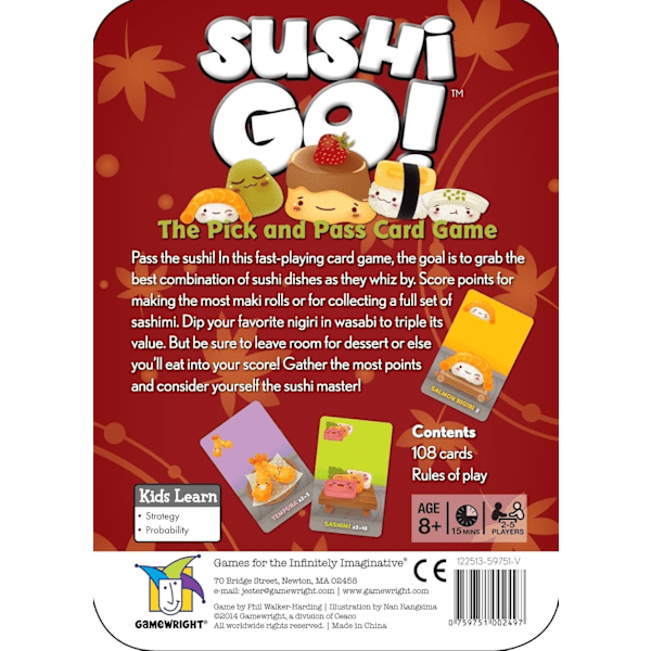 Spelskapare | Sushi Go-spel | Kortspel | Åldrar 8+ | 2-5 spelare | Speltid 15 minuter-Xin
