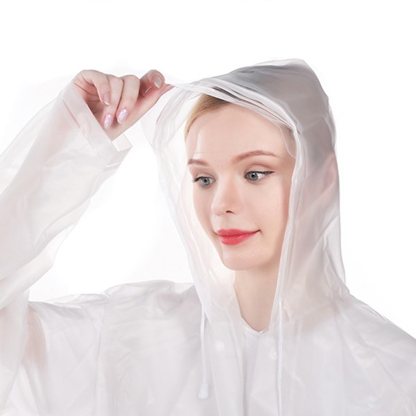 Vattentäta regnrockar för vuxna, återanvändbara, EVA-regnponchos, lätta regnrockar, vattentäta regnkläder för män och kvinnor, 300 g