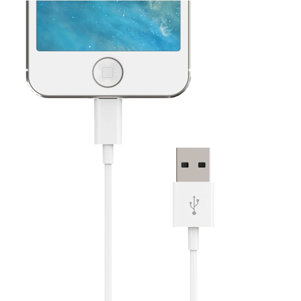 2M Lightning Snabb Laddare Kabel Till iPhone Vit iOS14 1-Pack 1-Pack