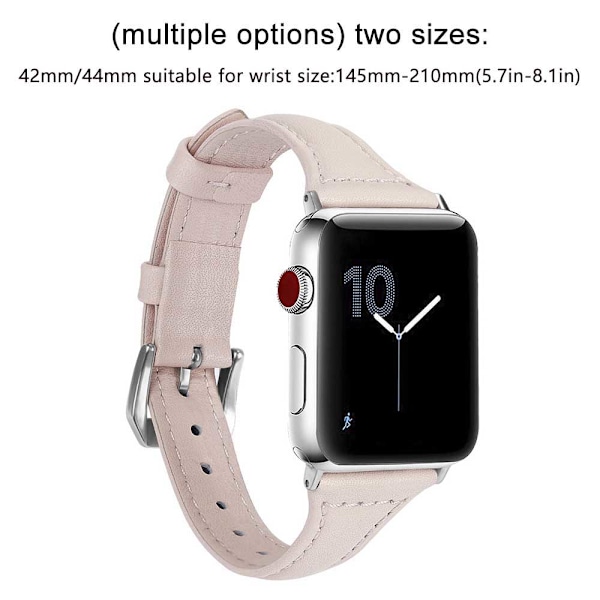 Läderband kompatibelt med Apple Watch, läderklocka tunt armband för iWatch Series 5/4/3/2/1 38-40mm svart