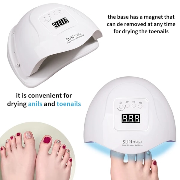 16W UV LED-lampa Nail Art Torklampa Mini Portable White White