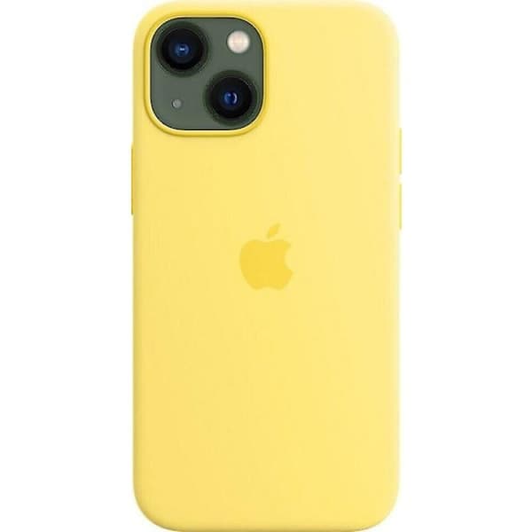 Silikoninen mikrokuitukotelo iPhone 13 Minille - Sitruunankeltainen