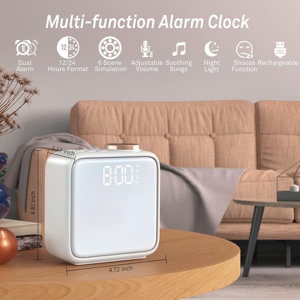 This alarm clock with night light has a built-in battery, dual alarms, and a snooze function, making it ideal for heavy sleepers.