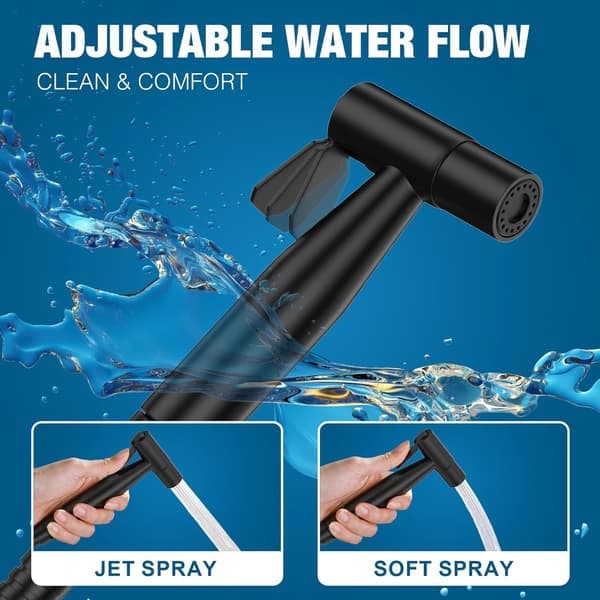 Toilet Bidet Sprayer – Håndholdt Spraykit med Justerbart Tryk – Rustfrit Stål – Nem Installation (2-pak, Mat Sort)