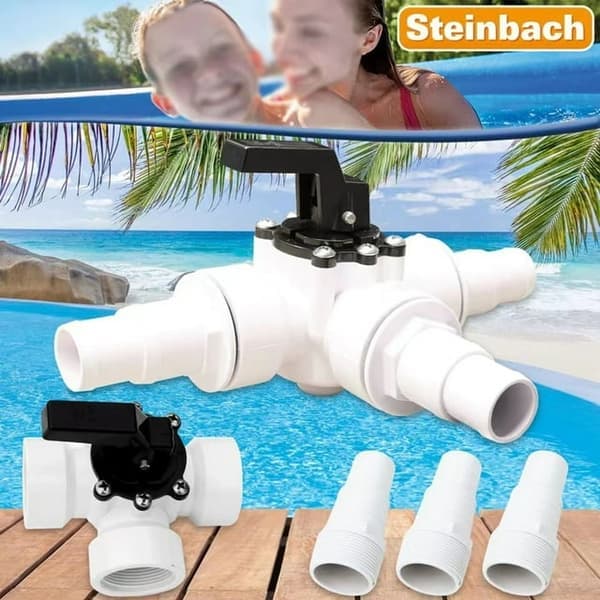 Bypass-kit 4 delar Bypass Poolfiltreringspump Solvärme T-koppling Teflonremsa 3-vägsventil