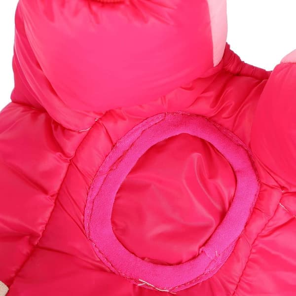 Dog Winter Clothes Windproof & Warm | Back Zipper Design & D-ring | Reflective Stitching for Night Visibility | Pink Pet Jacket for Small Dogs