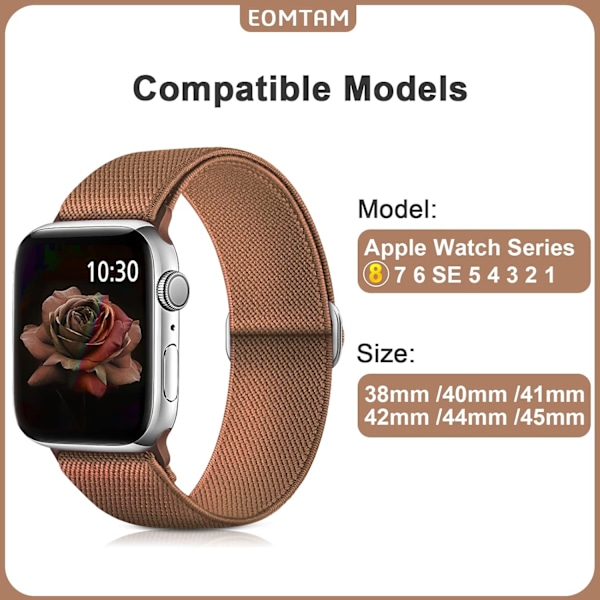 5-pack stretchig nylon kompatibel för Apple Watch Band 38 mm