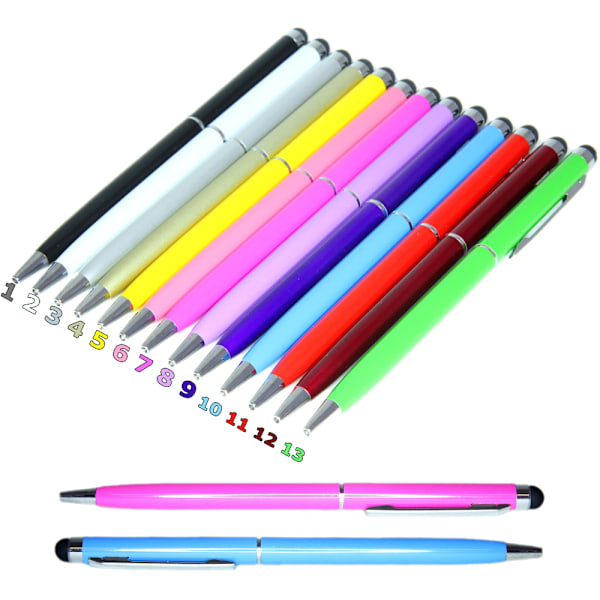 2 i 1 Universal Touchpenna iPad/iPhone/Android/Windows Bläckpenna Mörkrosa Mörkrosa