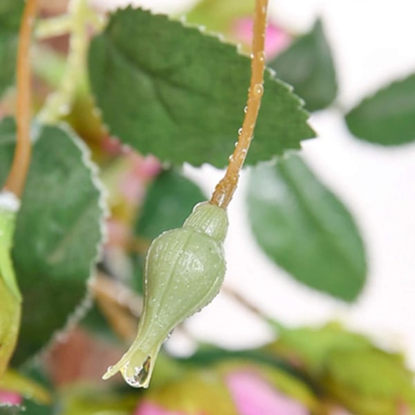 Konstgjorda hängande växter med rosor, 4,5 fot girlang falsk hängande blomma grön kedja vägg hem rum trädgård - rosa